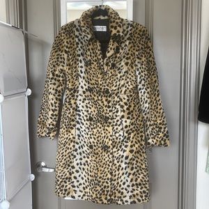 Panache Leopard Print Faux Fur Coat in Tan, Black, Cream